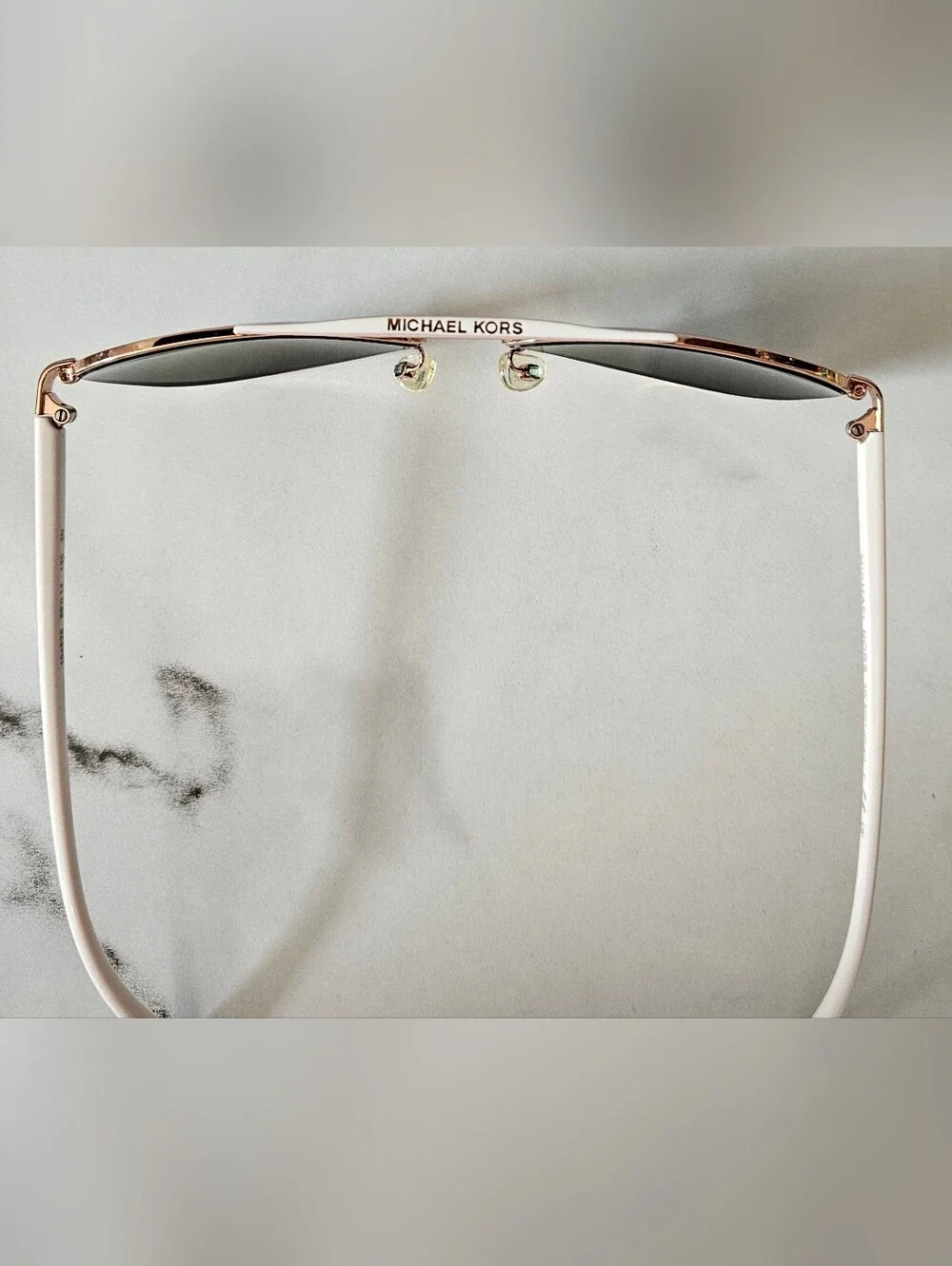 Michael Kors Hvar Sunglasses In Rose Gold w/ Blue Mirror Lenses